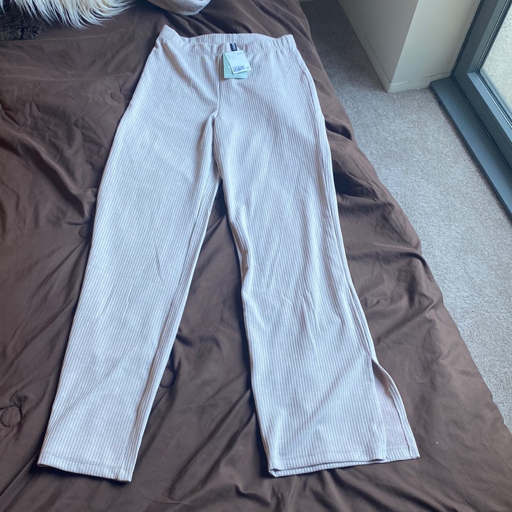 H&M wide leg pants with slit on ends